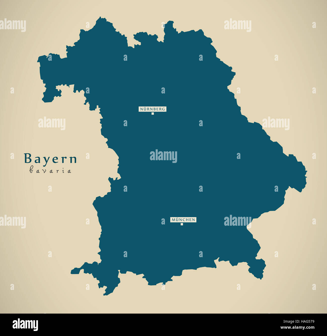 Modern Map - Bayern DE Germany Stock Photo