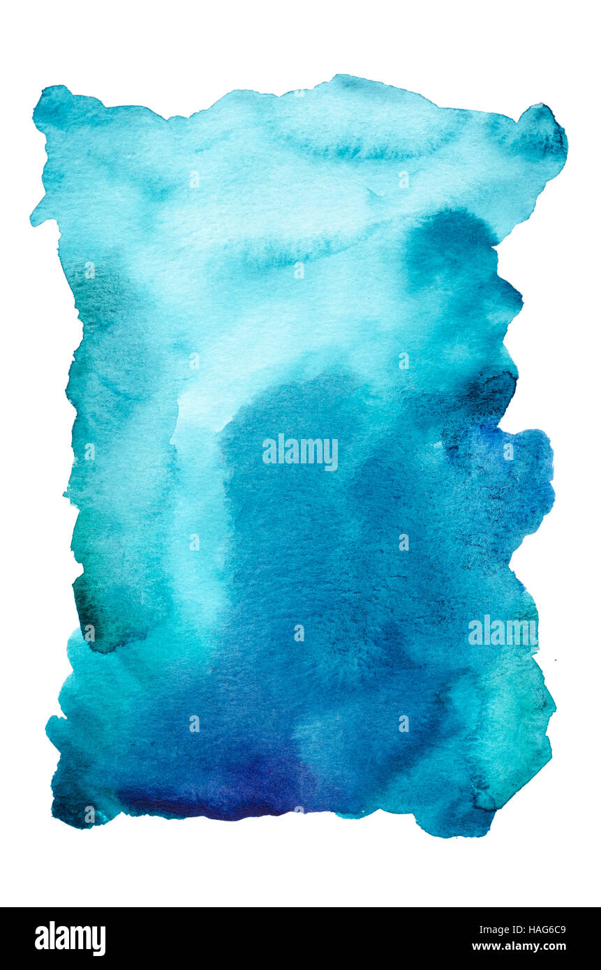 watercolor abstract background hand painted on white Stock Photo