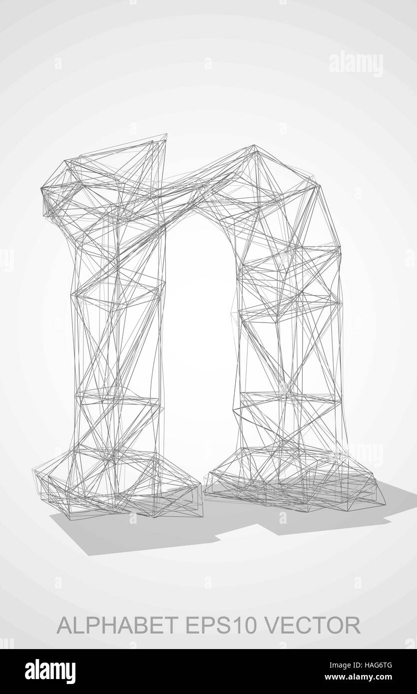 abstract illustration of a pencil sketched lowercase letter n with picture of a pencil