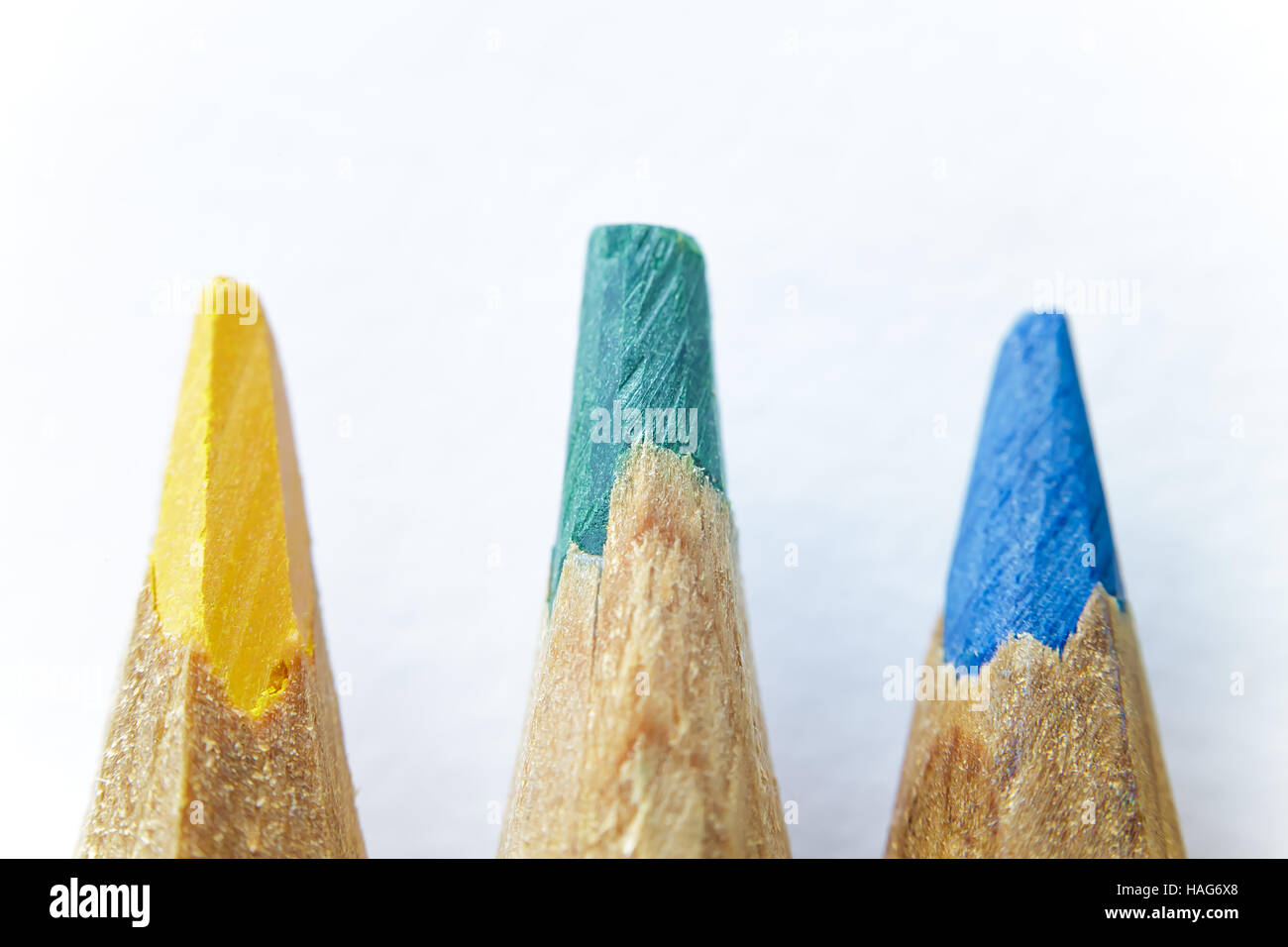 Casually knife sharpened colored pencils Stock Photo Alamy