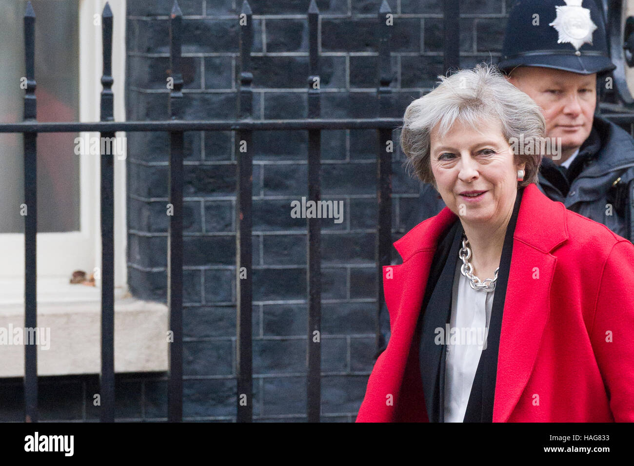 Theresa May, The British Prime Minister, Leaving 10 Downing Street 