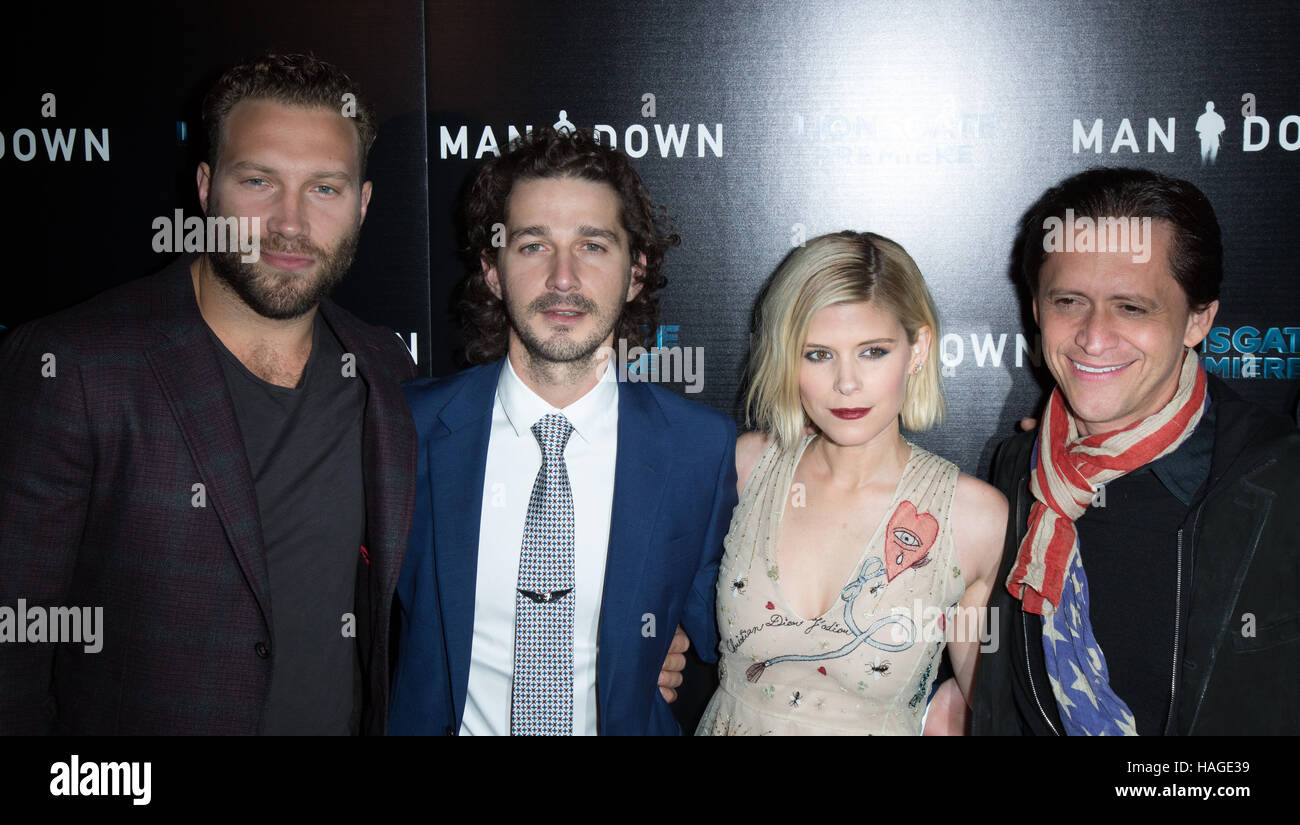 Hollywood, USA. 30th Nov, 2016. Jai Courtney, Shia LaBeouf, Kate Mara ...
