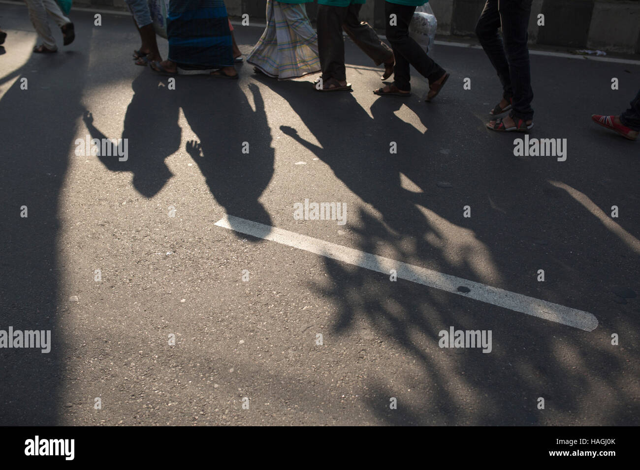 DHAKA, BANGLADESH - DECEMBER 01 :  Bangladeshi activist,sex worker, few wariness organization and transexuals attend a rally on the occasion of the World Aids Day in Dhaka, Bangladesh on December 01, 2016.  According to latest government figures, a total of 3,241 HIV-positive patients have been identified in Bangladesh since 1989, among who 1,299 became AIDS patients and 472 died while the UN estimates the number to be between even higher, between 8,000 and 16,000. Stock Photo