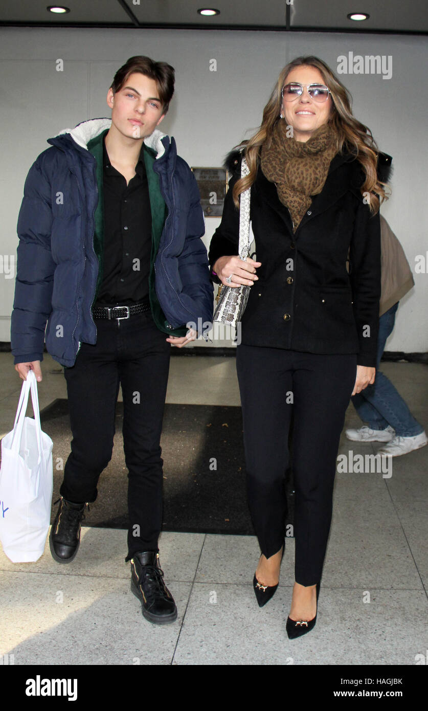 New York, NY, USA. 1st Dec, 2016. Elizabeth Hurley and Damian Hurley at