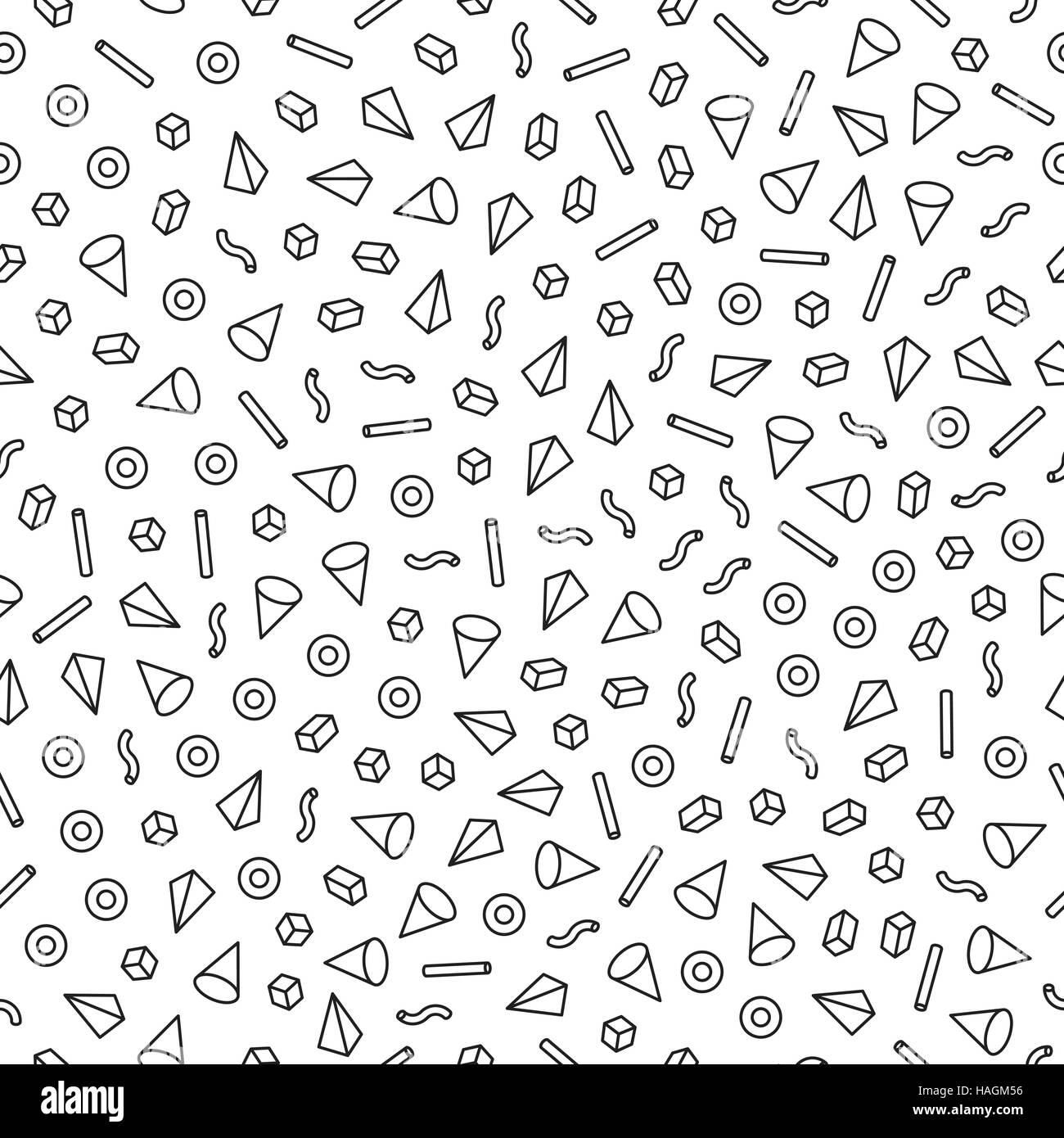 Memphis pattern seamless simple background. Fashion 80-90s. Black and white texture Stock Vector