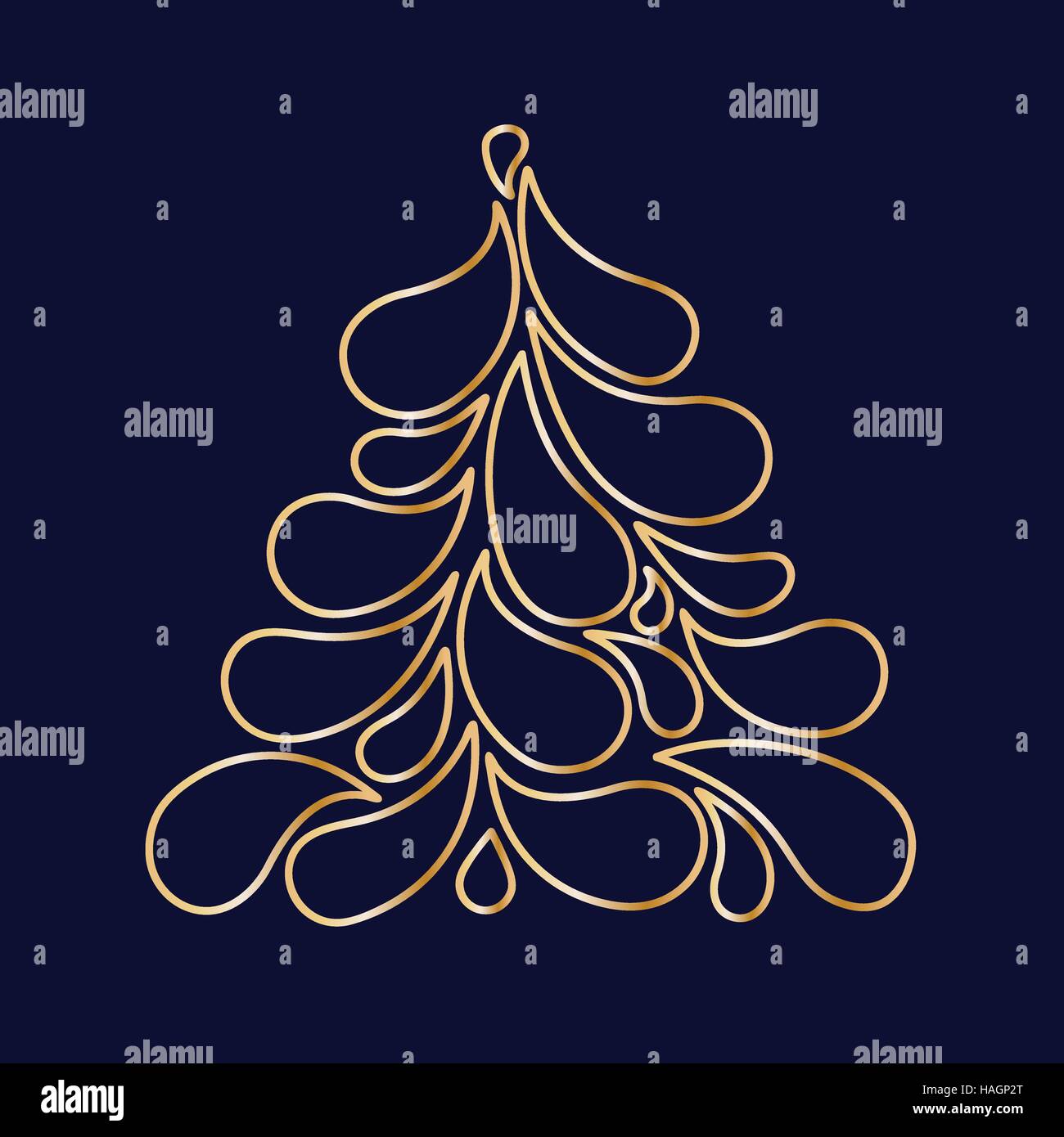 Decorative stylized Christmas tree on blue background Stock Vector ...