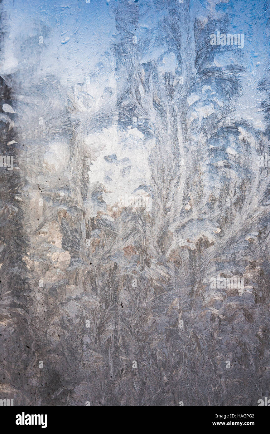 Frost on Window Glass in Scotland Stock Photo - Alamy