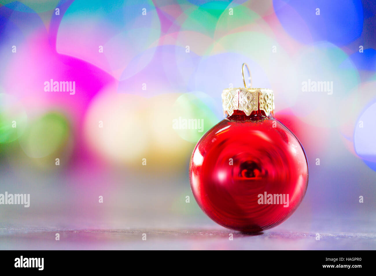 red bauble bokeh Stock Photo