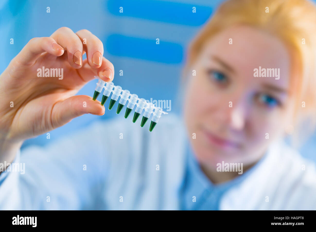 Tech Using Pipette Young woman technician use pipette in laboratory Stock Photo - Alamy