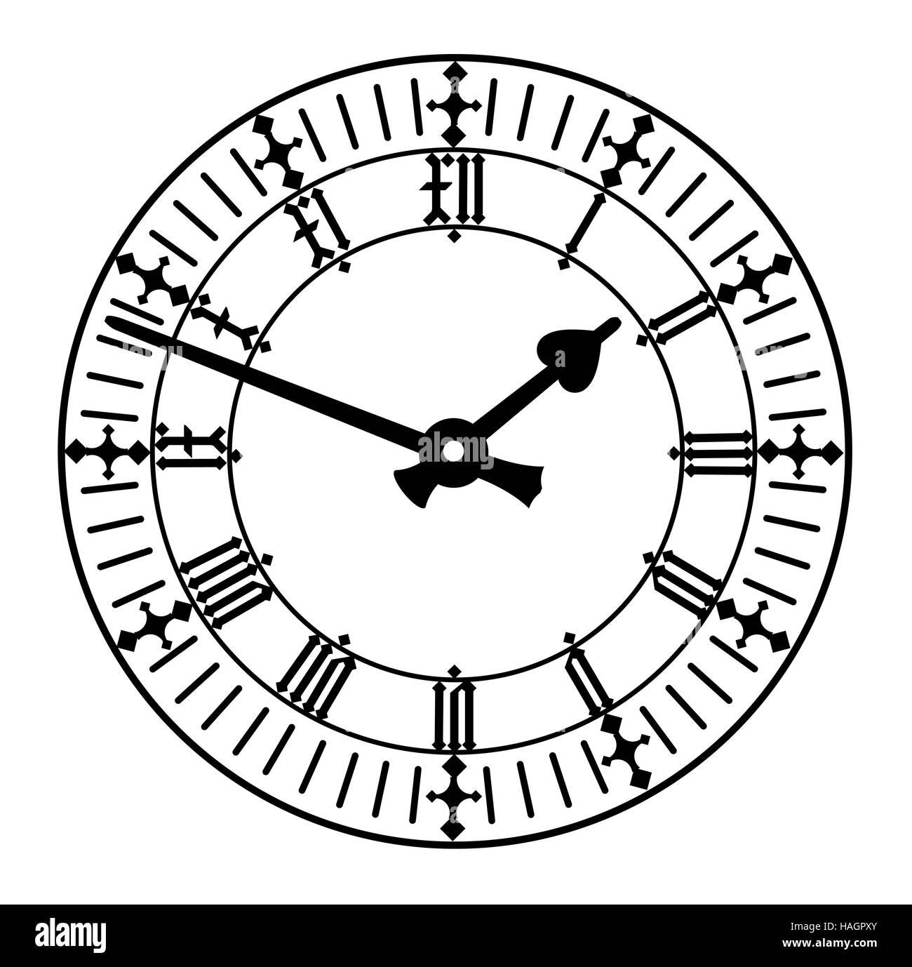 elegant roman numeral clock Stock Photo Alamy