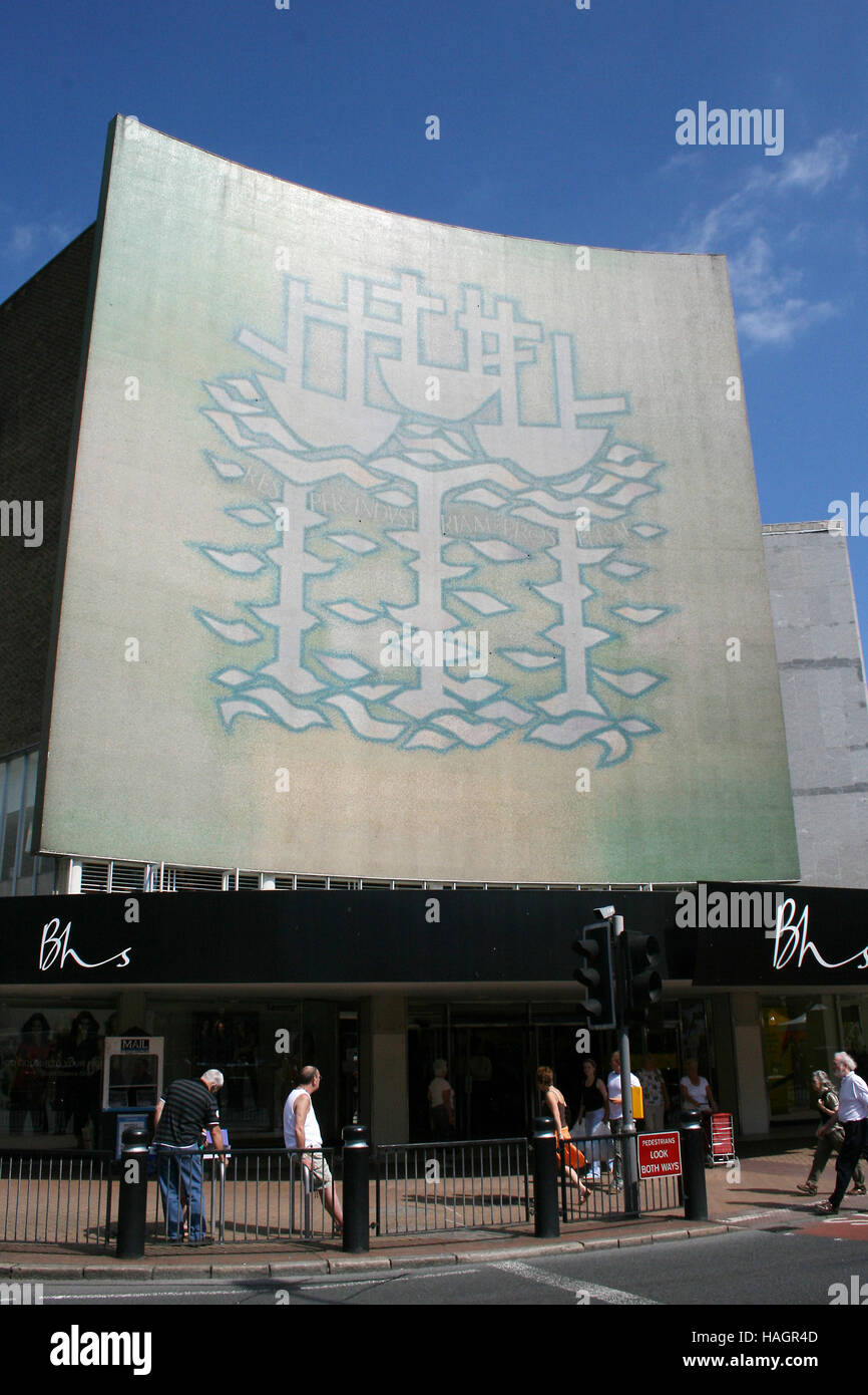 British Home Stores BHS Hull, large wall mosaic Alan Boyson, Three