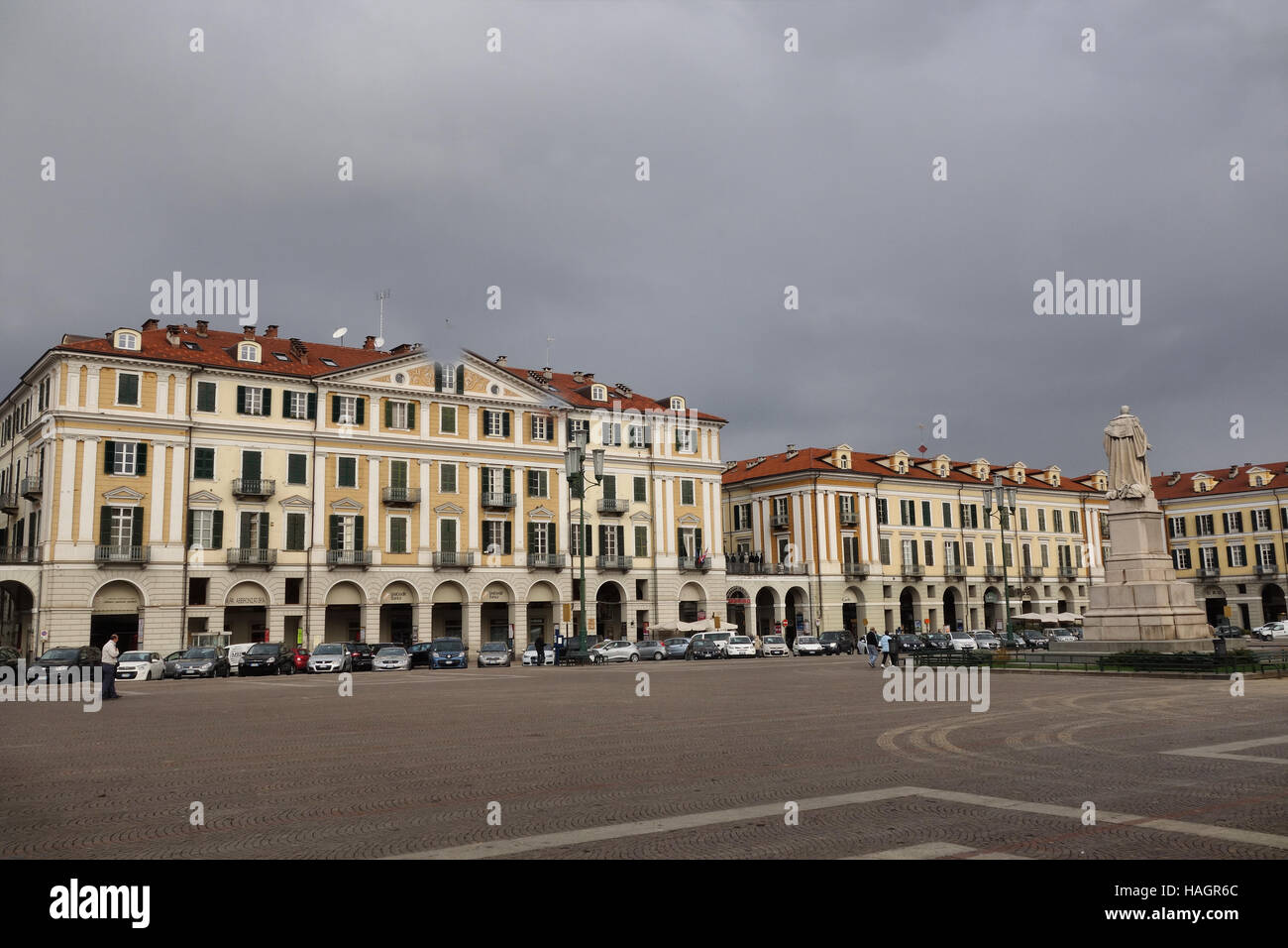 CUNEO, ITALY OCTOBER 19, 2016 Piazza Tancredi Galimberti, the main