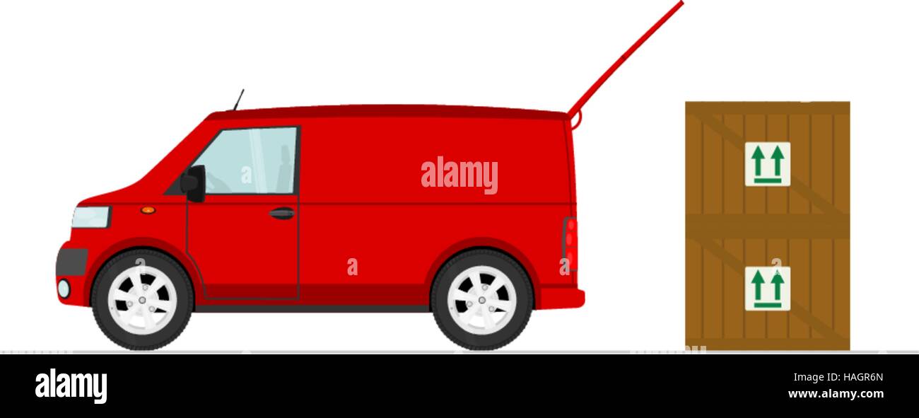 Cartoon van with cargo. Flat vector Stock Vector Image & Art - Alamy