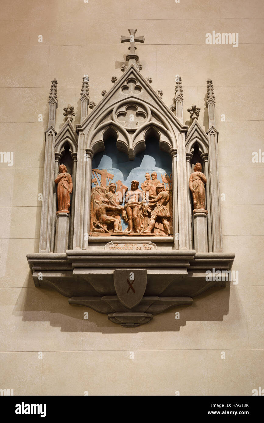 Tenth station of the cross in renovated St Michael's Cathedral Basilica Toronto Stock Photo