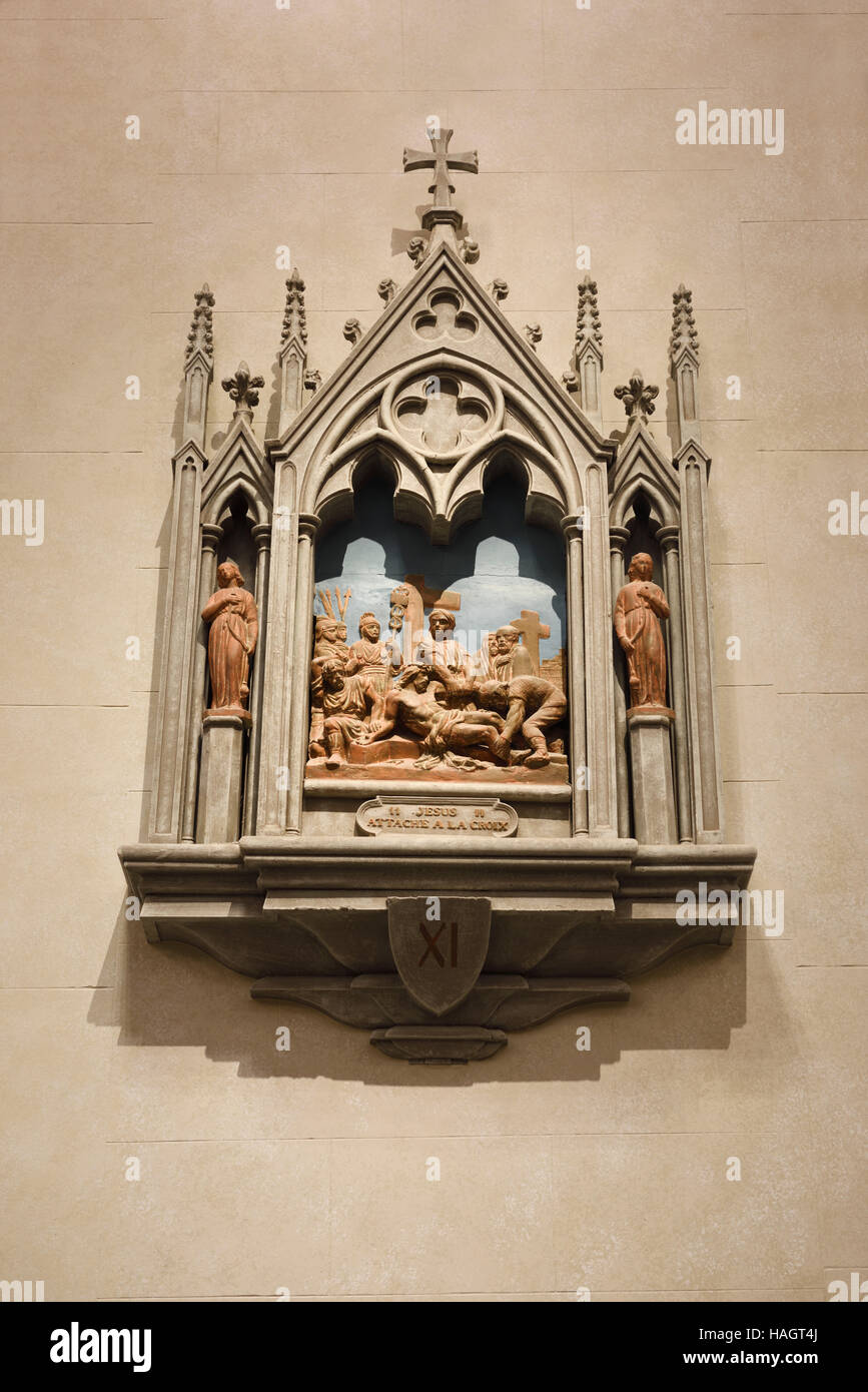 Eleventh station of the cross in renovated St Michael's Cathedral Basilica Toronto Stock Photo