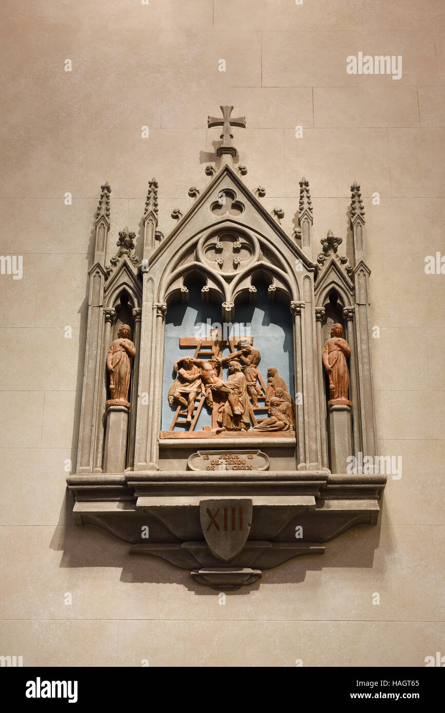 Thirteenth station of the cross in renovated St Michael's Cathedral Basilica Toronto Stock Photo