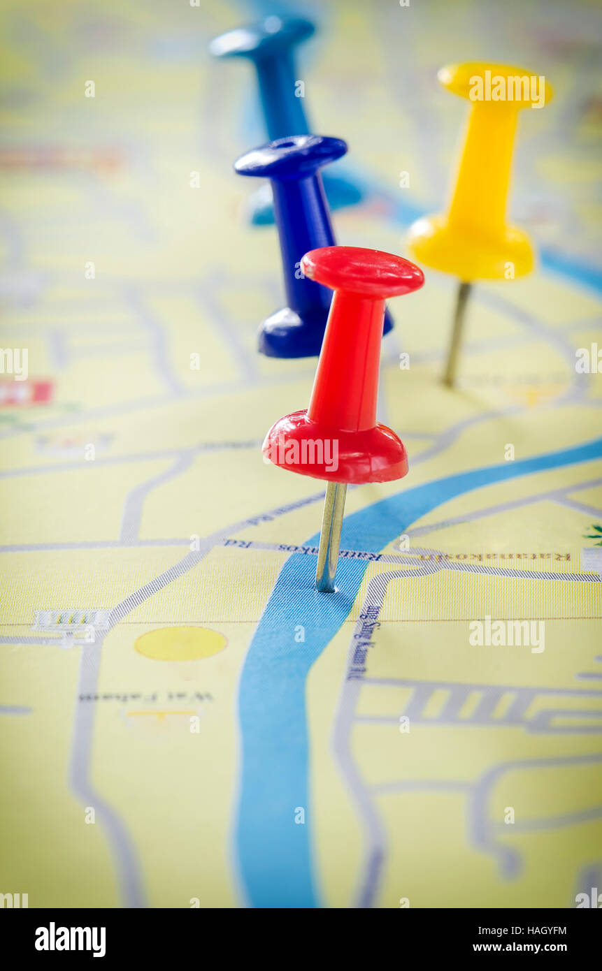 Map pins map hi-res stock photography and images - Alamy