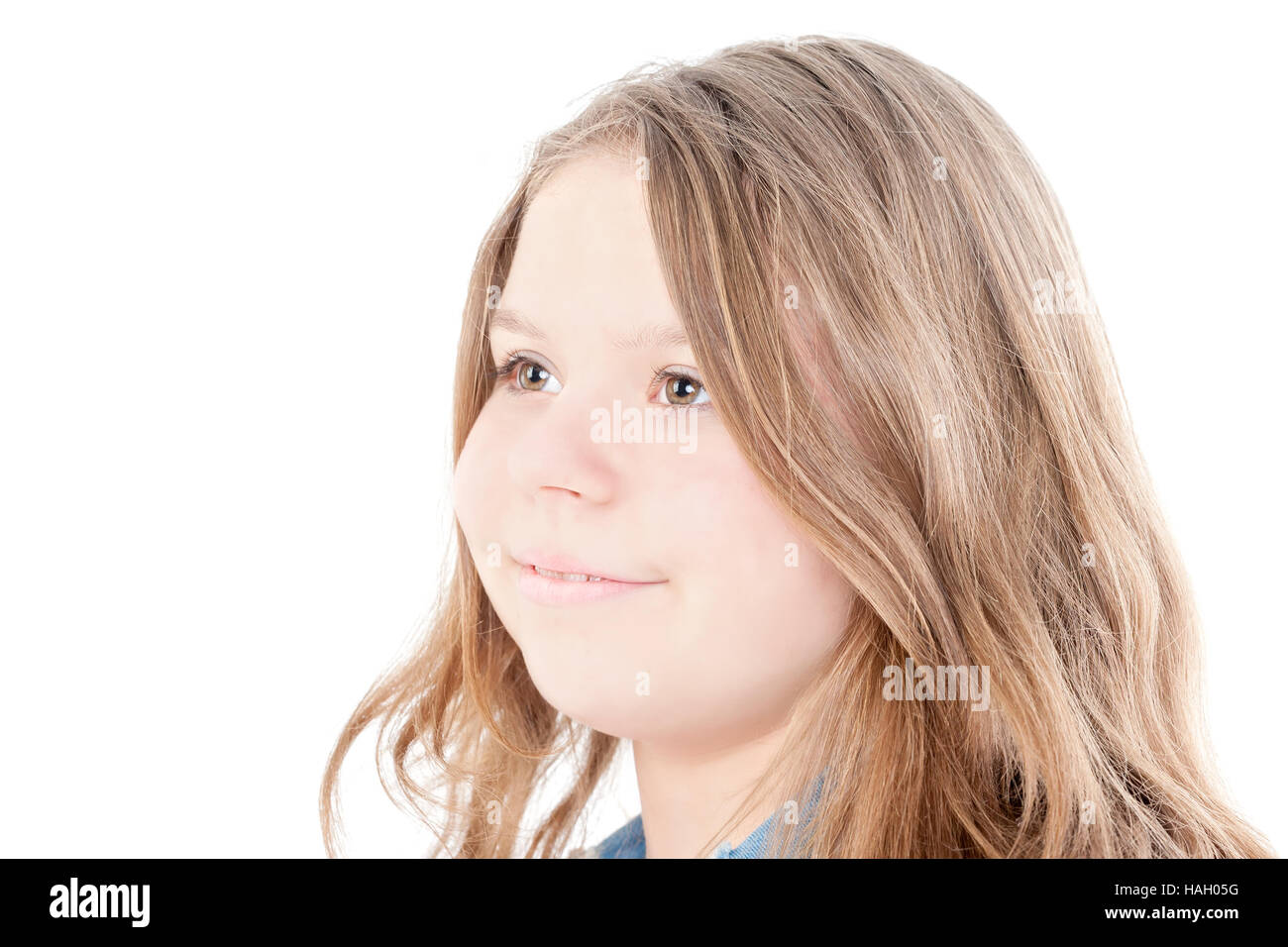 portrait of the beautiful young girl on a white background Stock Photo ...