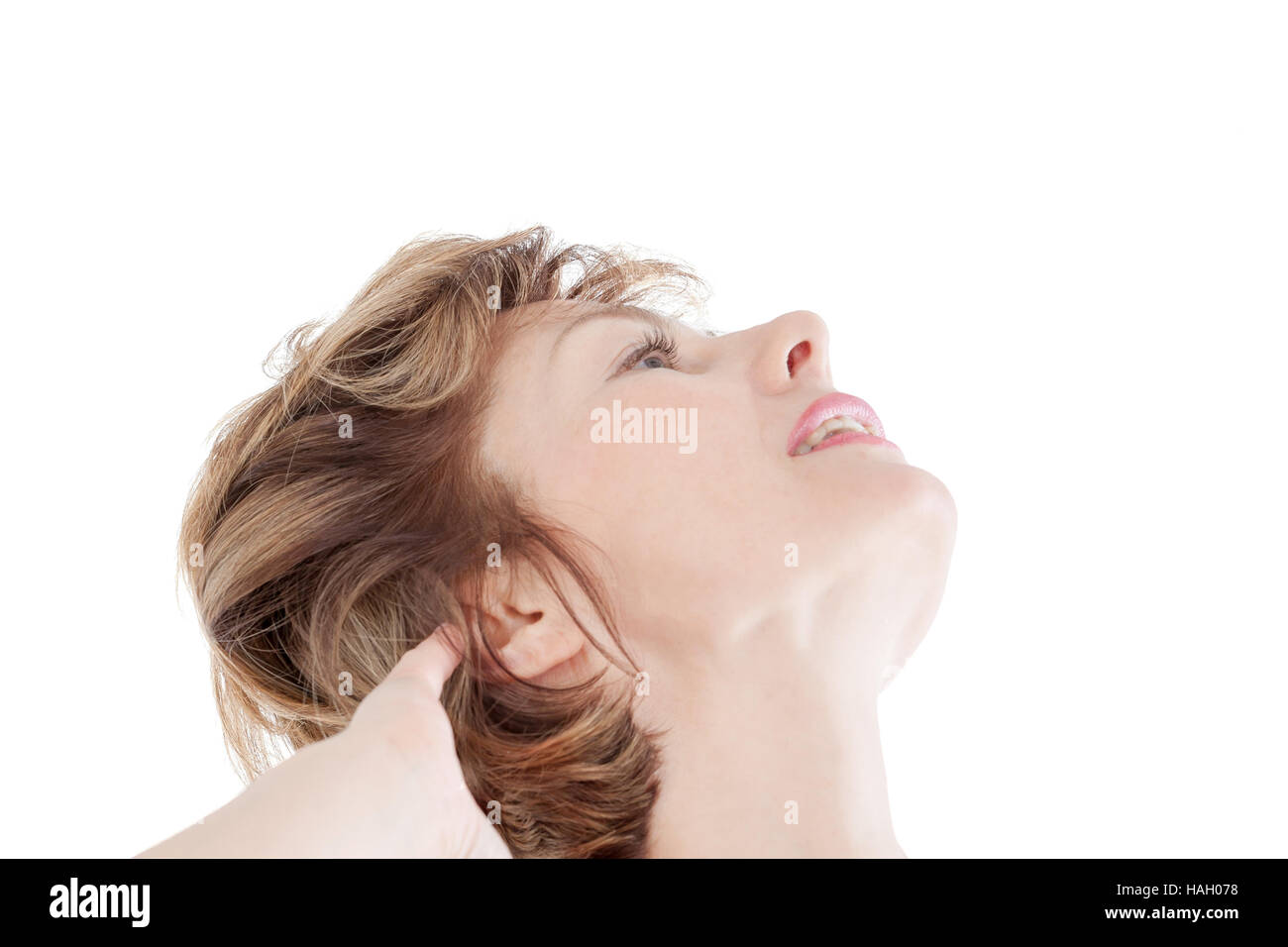 portrait of the beautiful woman on a white background Stock Photo - Alamy