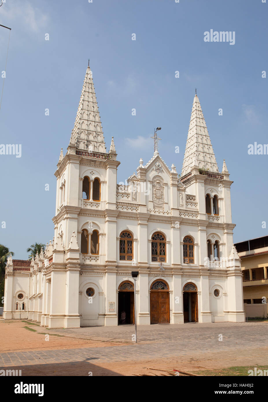 The Santa Cruz Cathedral Basilica at Fort Kochi,Cochin, India, Stock Photo