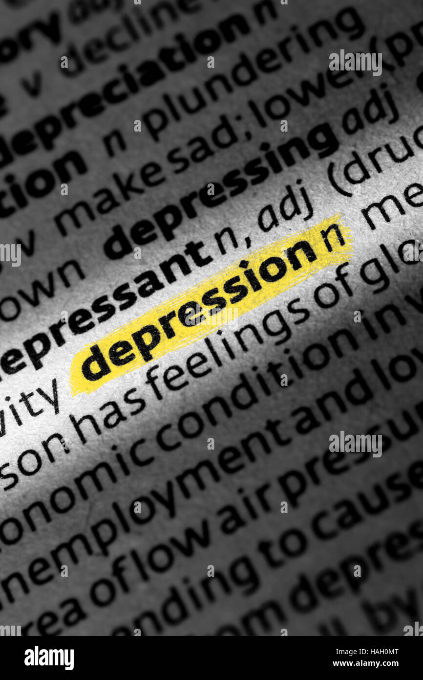 Printed Word from a page of a dictionary Depression Stock Photo Alamy