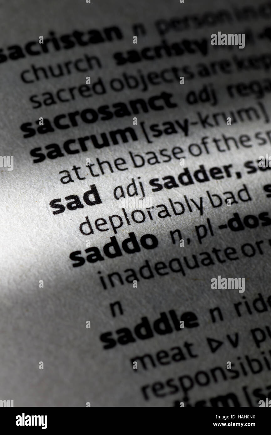 Printed Word From A Page Of A Dictionary Sad Stock Photo Alamy Printed Word From A Page Of A Dictionary Sad Stock Photo Alamy