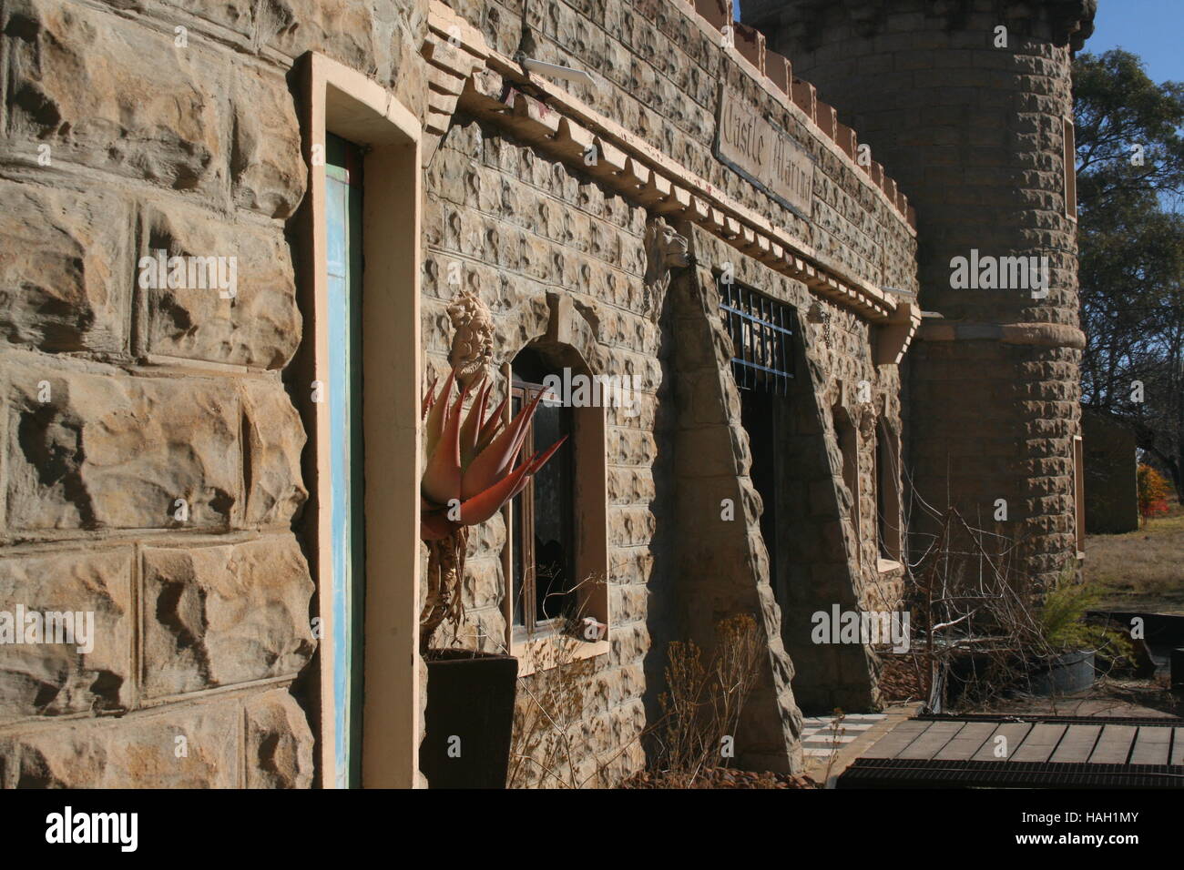 HD Photo of an Abandoned Castle Side view Stock Photo