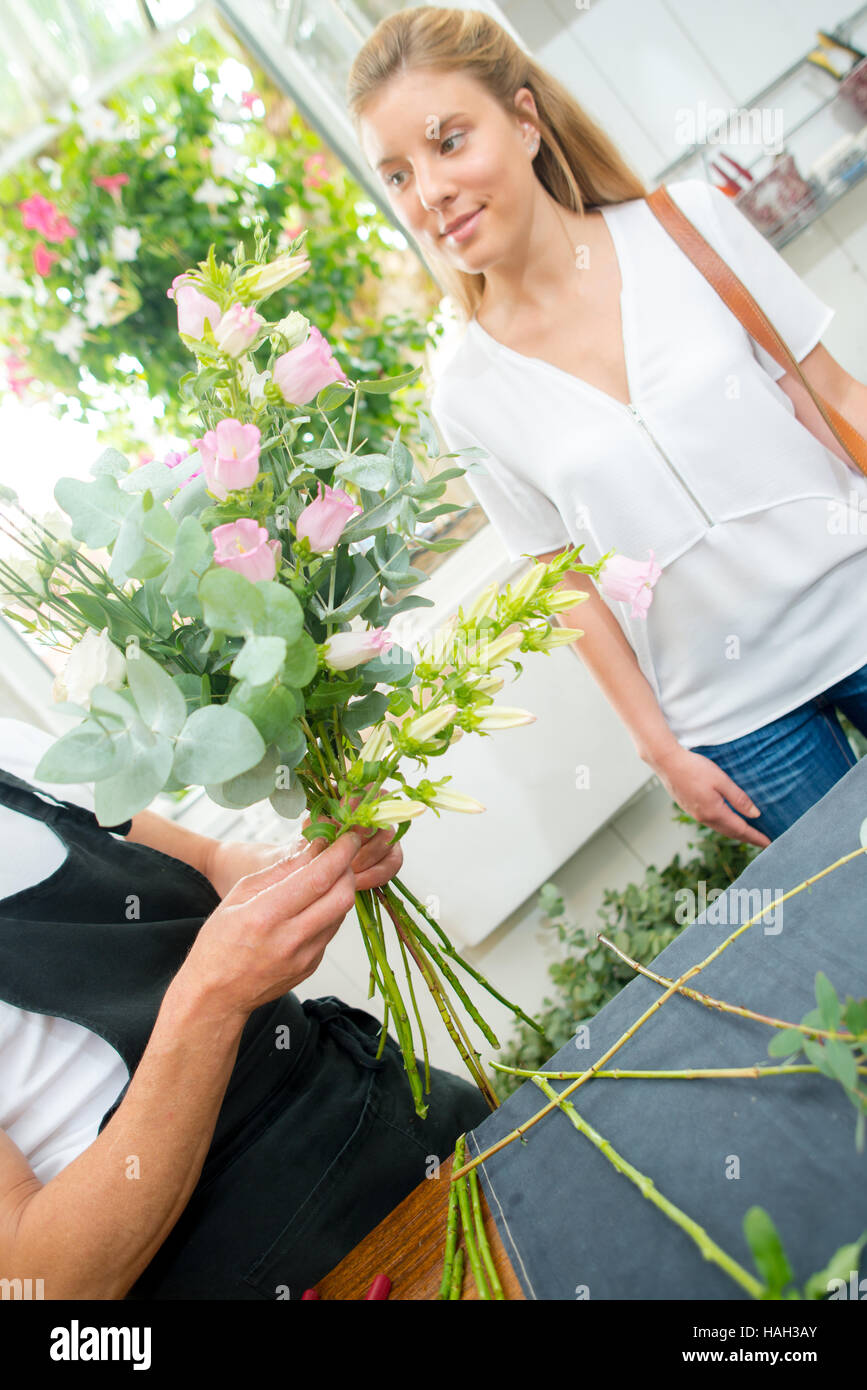 customer and flowers Stock Photo Alamy