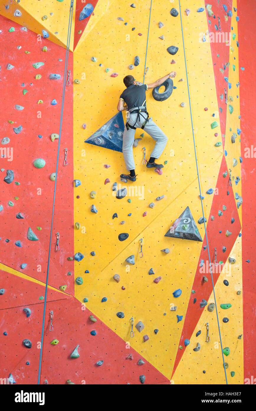 wall climbing activity Stock Photo