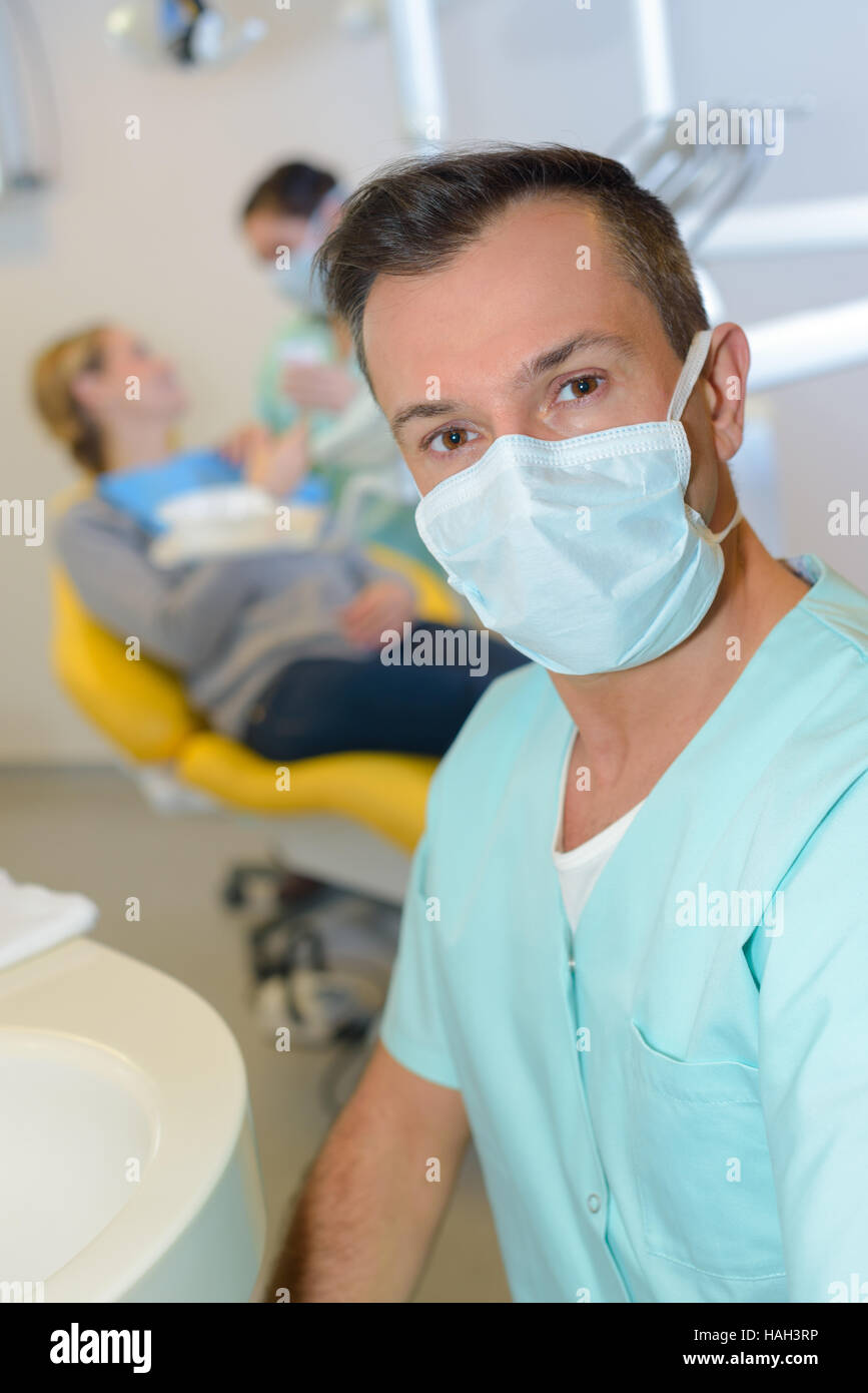Portrait of dentist wearing mask Stock Photo Alamy