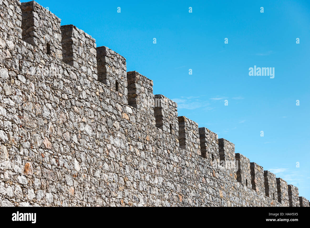 battlement landmark with blue sky as background Stock Photo