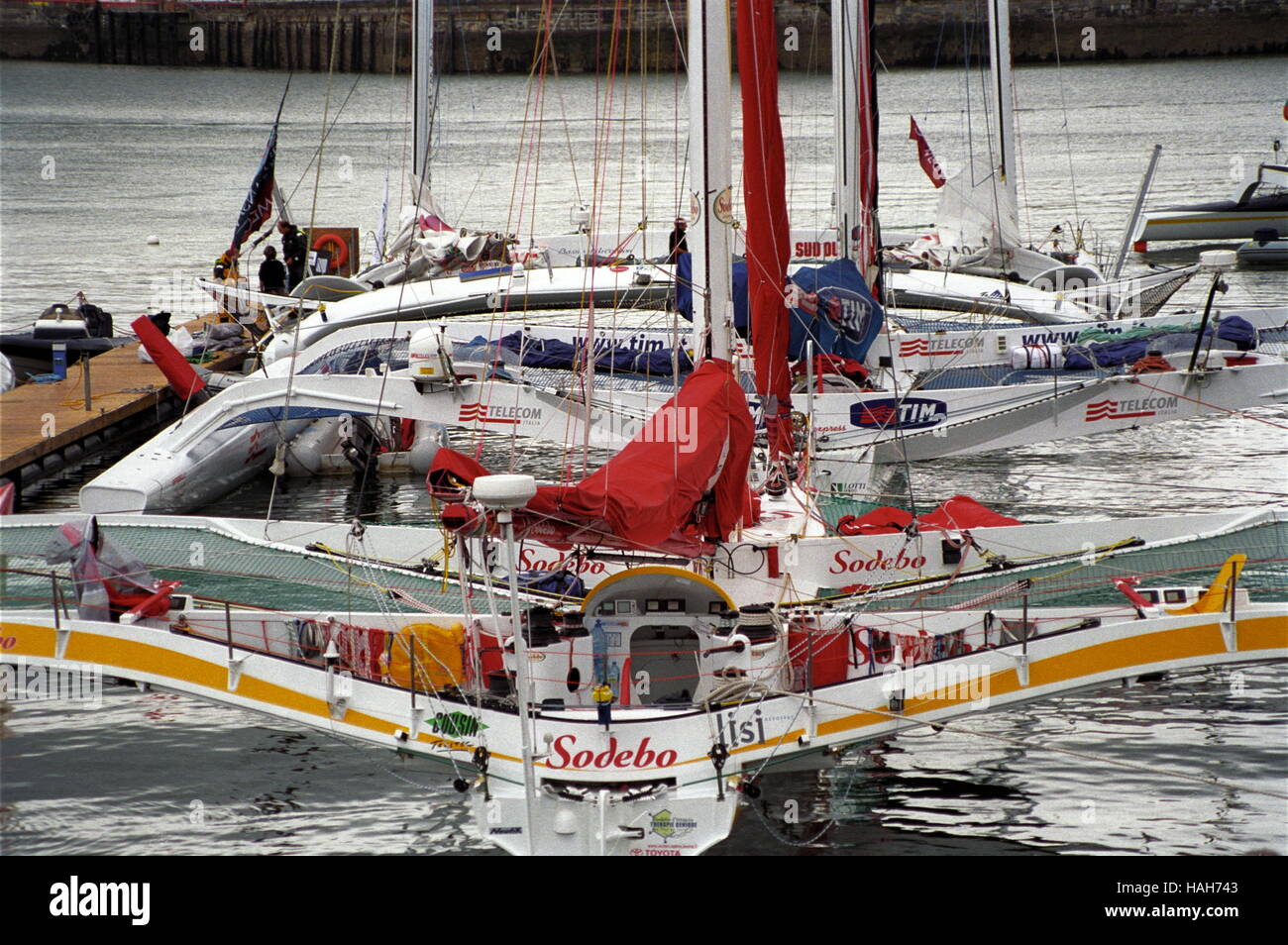 AJAX NEWS PHOTOS. 31ST MAY 2004. PLYMOUTH, ENGLAND. - TRANSAT YACHT RACE - MULTIHULLS MOORED IN QUEN ANNE'S BATTERY MARINA BEFORE THE START. PHOTO:JONATHAN EASTLAND/AJAX  REF:43105 3 Stock Photo