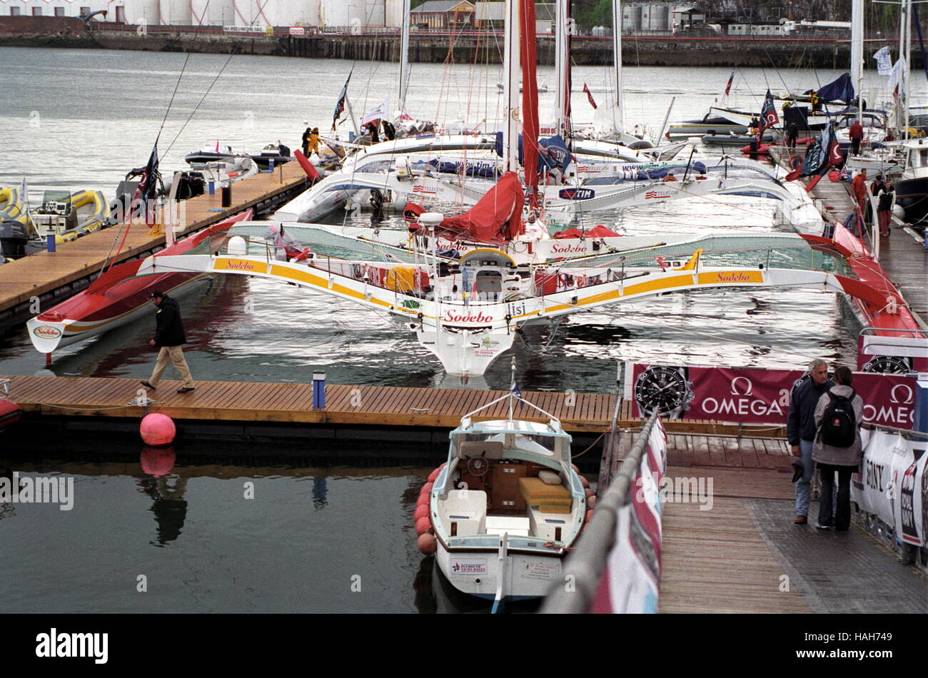 AJAX NEWS PHOTOS. 31ST MAY 2004. PLYMOUTH, ENGLAND. - TRANSAT YACHT RACE - MULTIHULLS MOORED IN QUEN ANNE'S BATTERY MARINA BEFORE THE START. PHOTO:JONATHAN EASTLAND/AJAX  REF:43105 4 Stock Photo