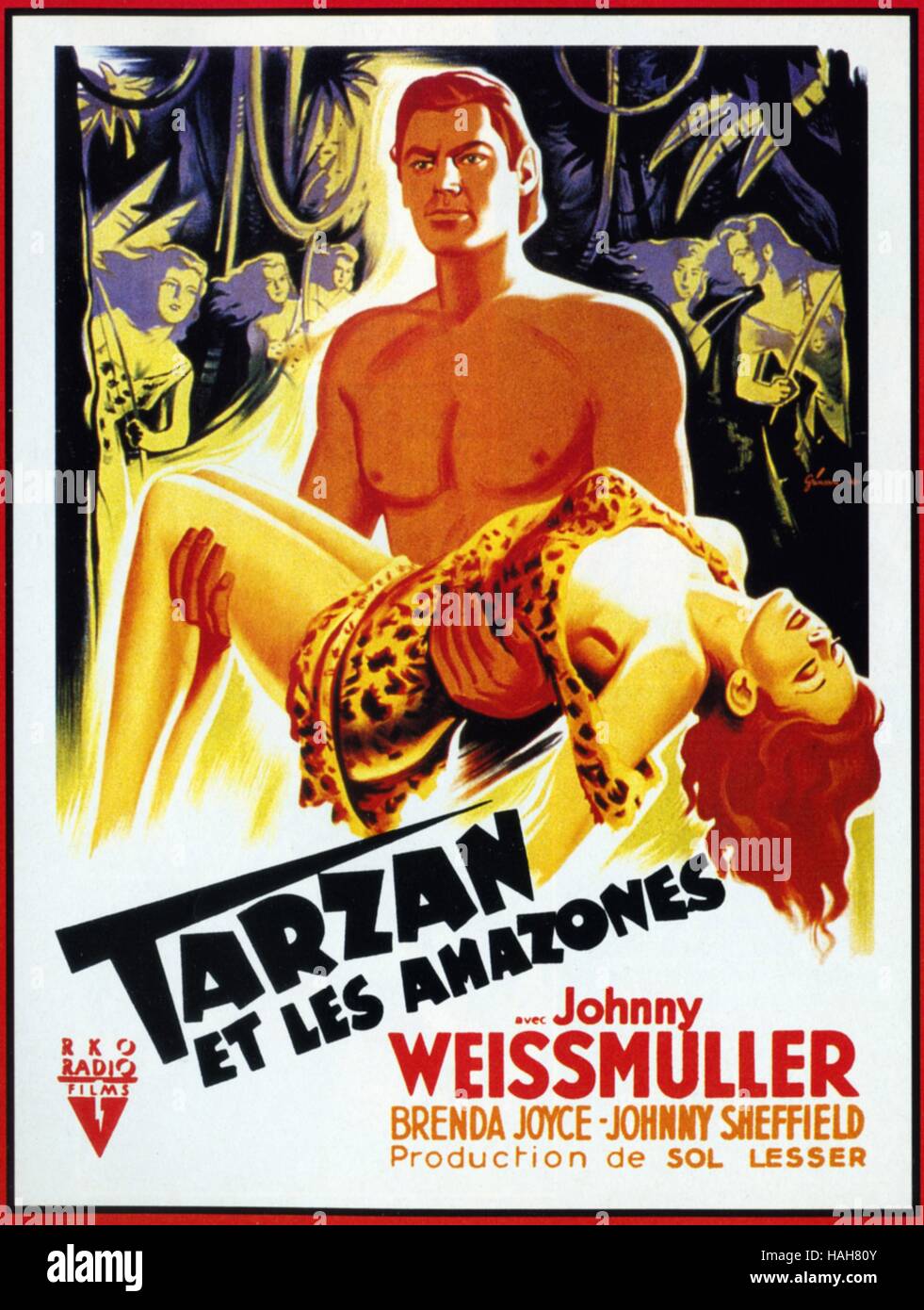 Tarzan and the Amazons  Year : 1945 USA Director : Kurt Neumann Movie poster (Fr) Stock Photo