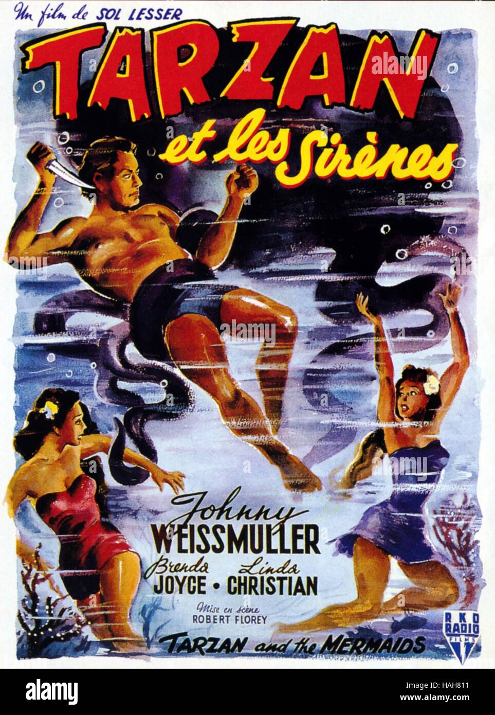 Tarzan and the Mermaids Year : 1948 USA Director : Robert Florey Movie poster (FR) Stock Photo