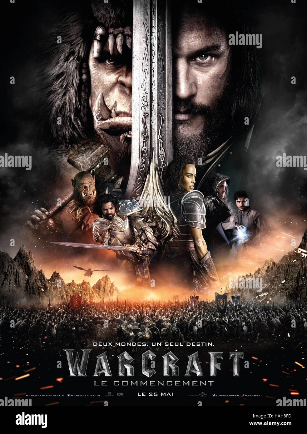 Warcraft  Year : 2016 USA Director : Duncan Jones Toby Kebbell, Travis Fimmel Movie poster (Fr) Stock Photo