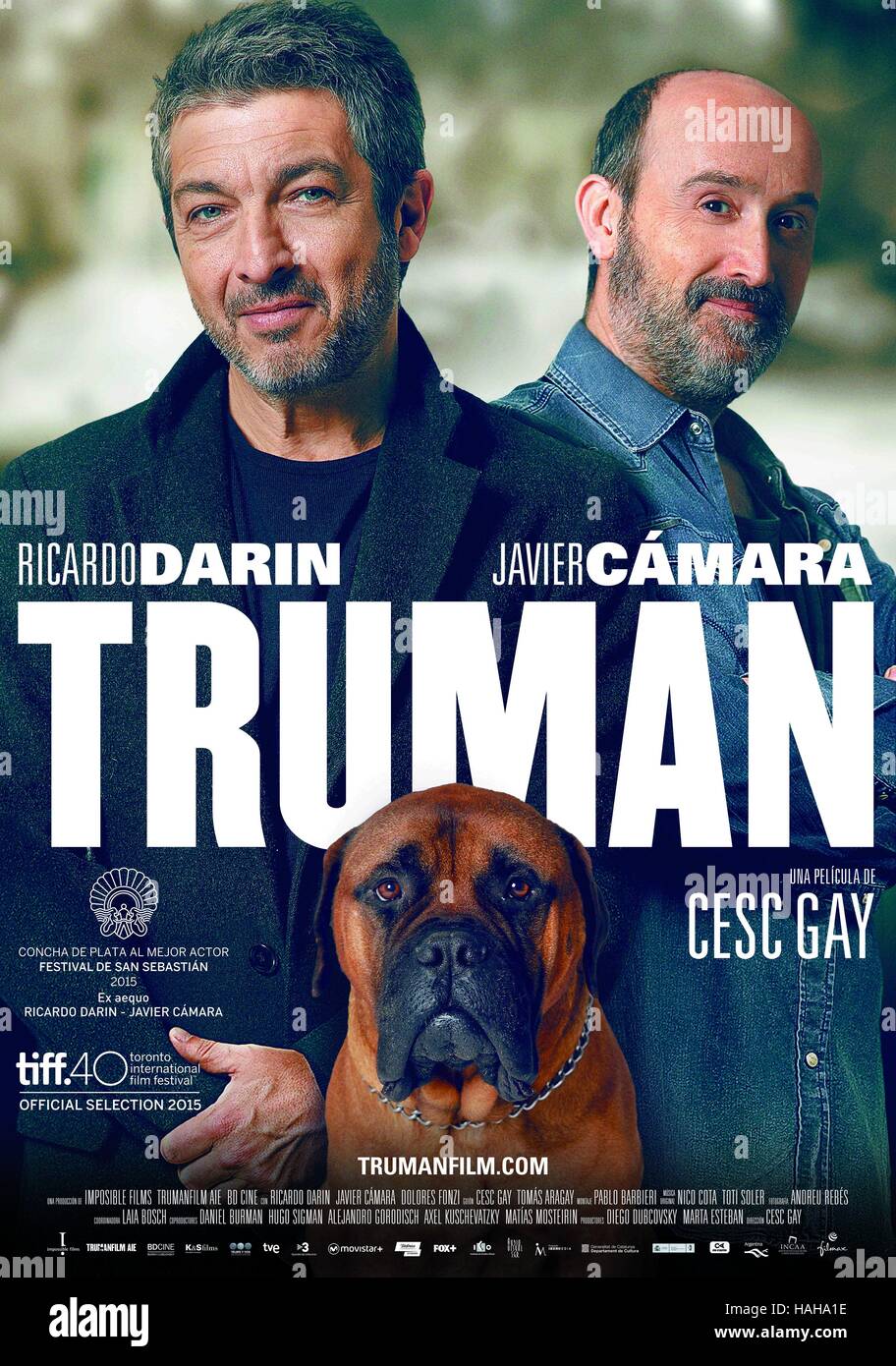 Truman Year : 2015 Spain / Argentina Director : Cesc Gay Javier Camara,  Ricardo Darin Movie poster (Esp Stock Photo - Alamy