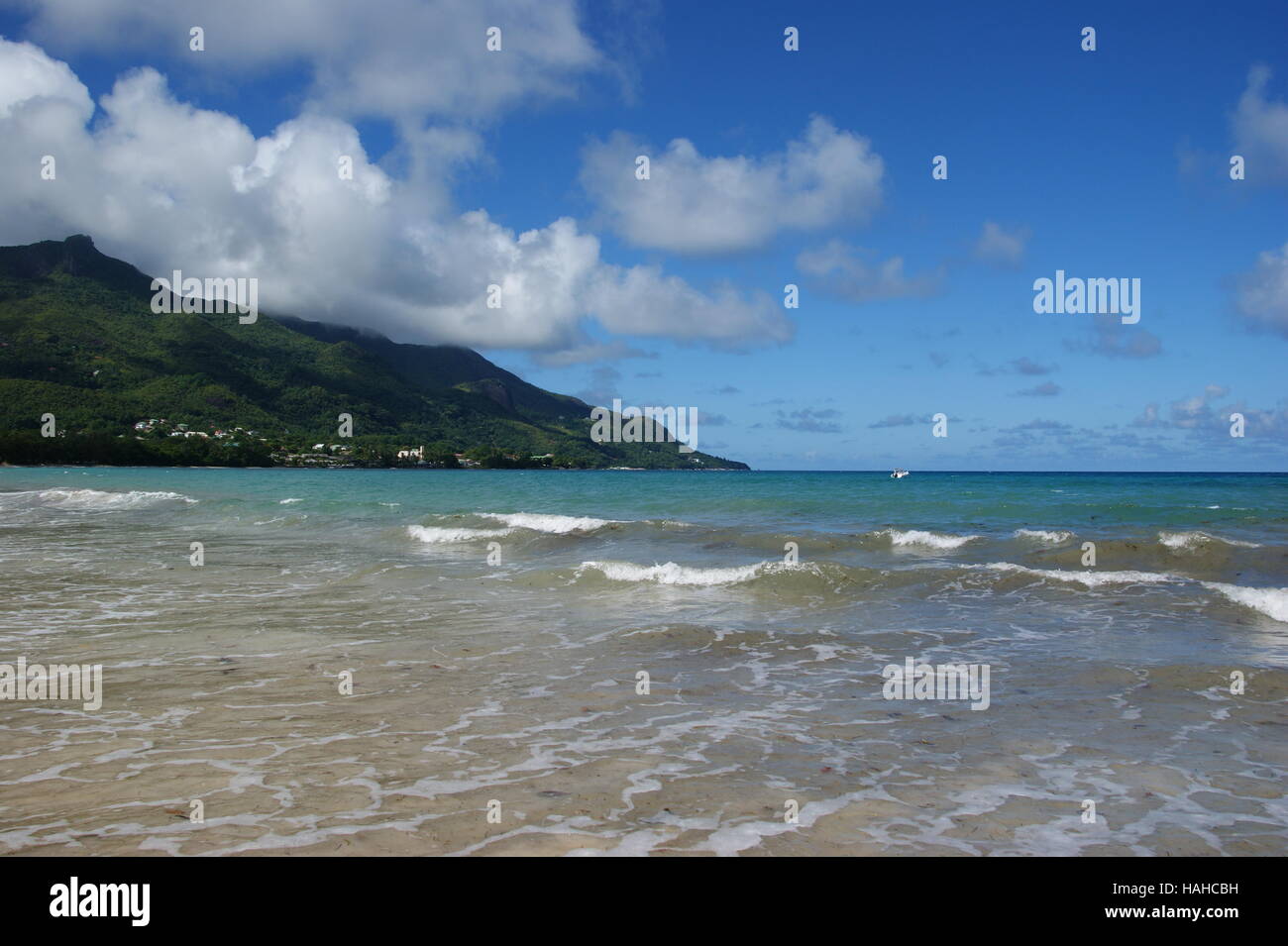 Tropical beach. Mahe island, Seychelles,  Africa, Indian Ocean Stock Photo