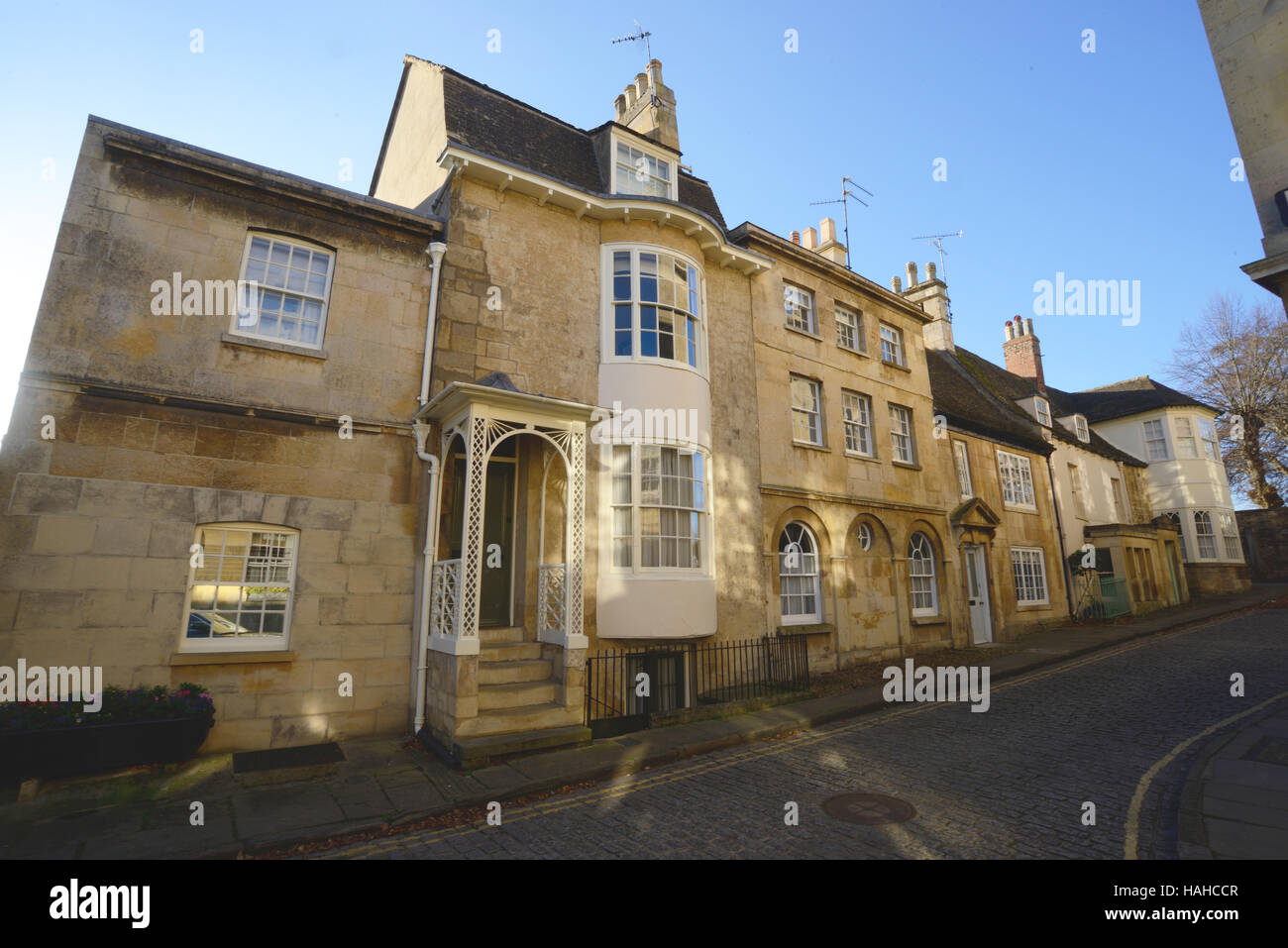A row of 18th century houses Stamford England UK Stock Photo