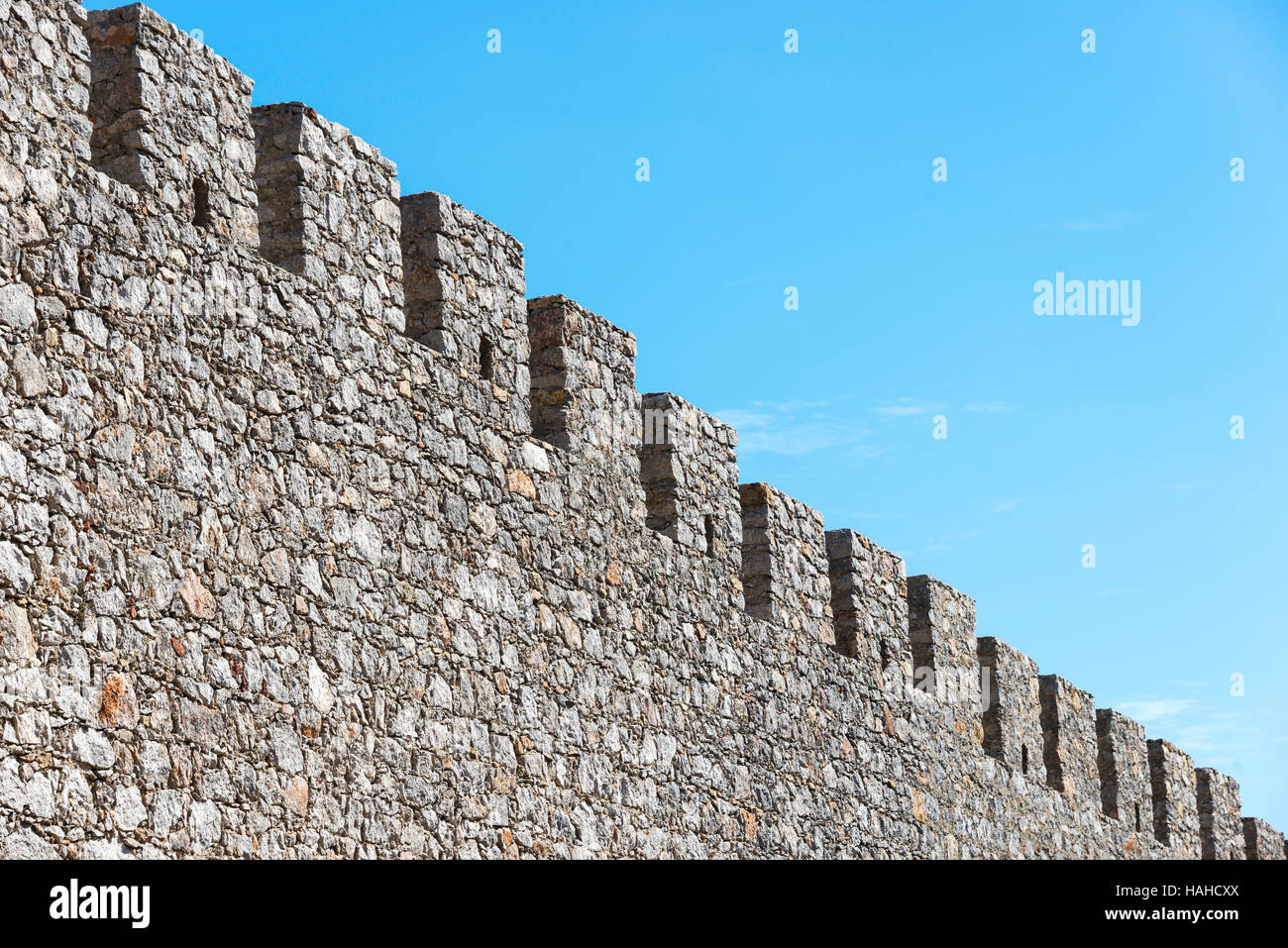 battlement landmark with blue sky as background Stock Photo