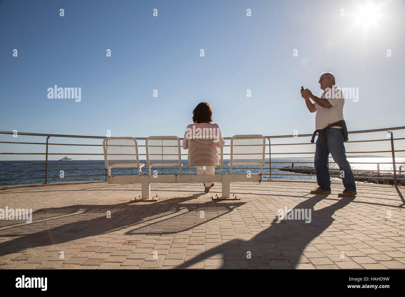 couple on late summer holiday Stock Photo