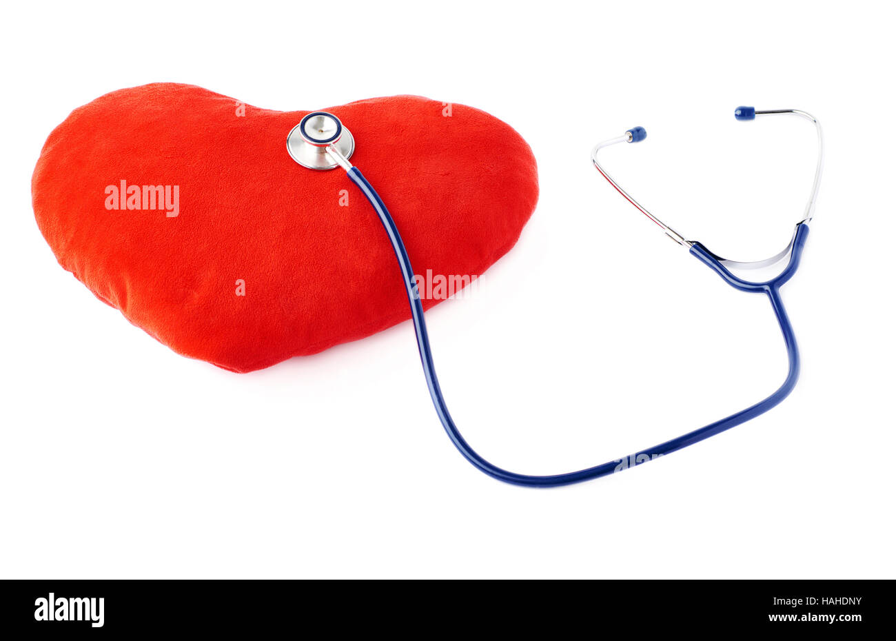 Close up view of stethoscope over isolated white background Stock Photo