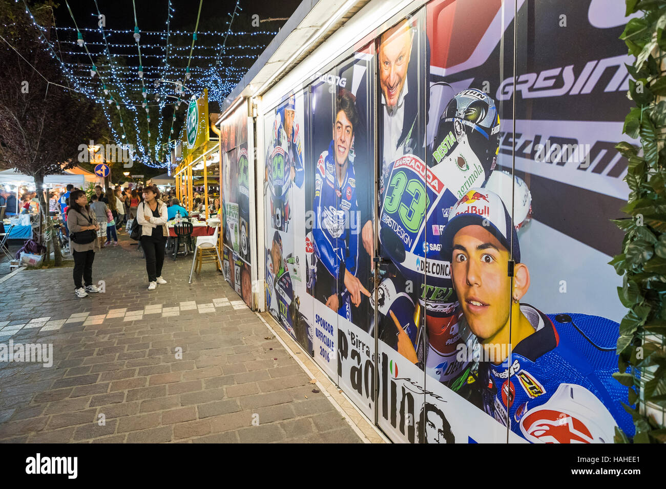 Famous To Bike Fans Hochey S Restaurant Aka Paulinos Has A Marco Simoncelli Race Bike Behind The Counter Misano Adriatico Italy Stock Photo Alamy