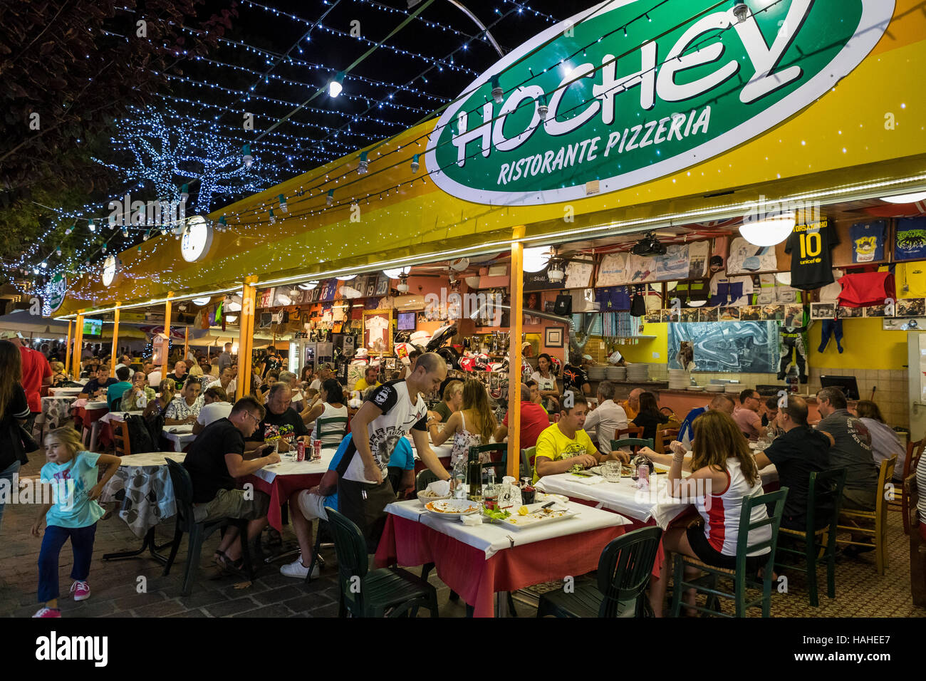 Famous To Bike Fans Hochey S Restaurant Aka Paulinos Has A Marco Simoncelli Race Bike Behind The Counter Misano Adriatico Italy Stock Photo Alamy