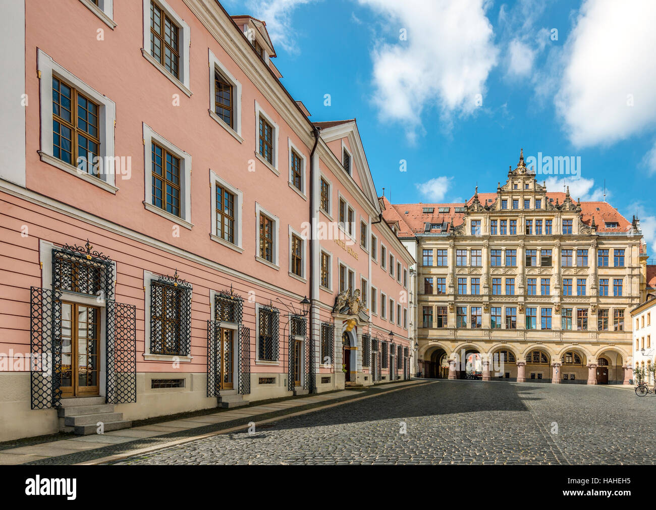 Town Hall And Hotel Boerse At The Untermarkt Of Goerlitz Saxony Stock Photo Alamy