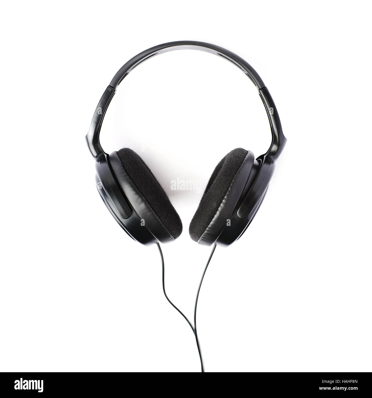 Black headphones isolated over white background Stock Photo - Alamy