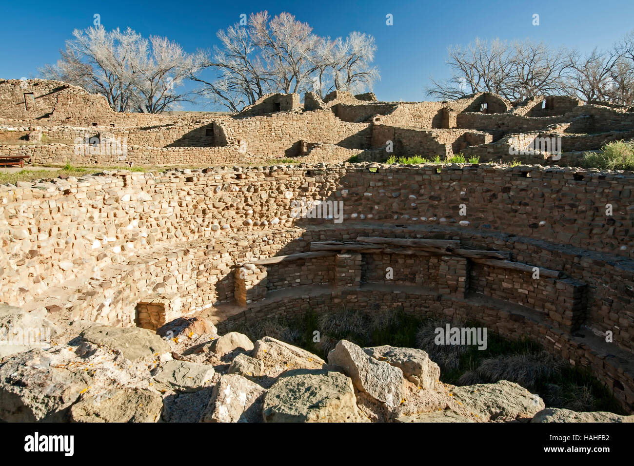 Kiva and West Ruin, Aztec Ruins National Monument, Aztec, New Mexico USA Stock Photo - Alamy