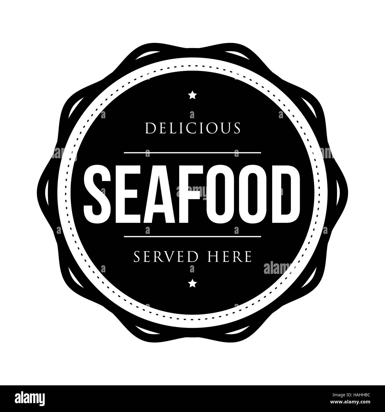 Seafood vintage stamp vector Stock Vector