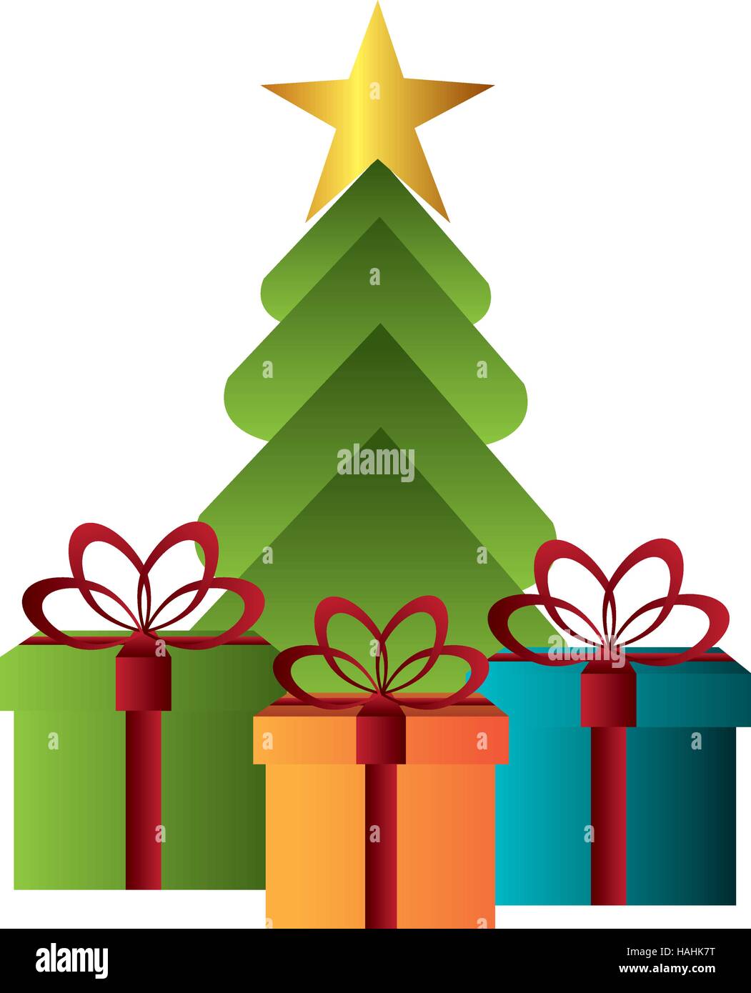 merry christmas tree celebration vector illustration design Stock ...