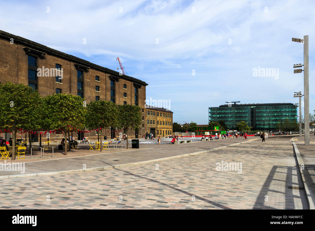 Granary Square in the early days of the King's Cross redevelopment, London, UK, 2012 Stock Photo
